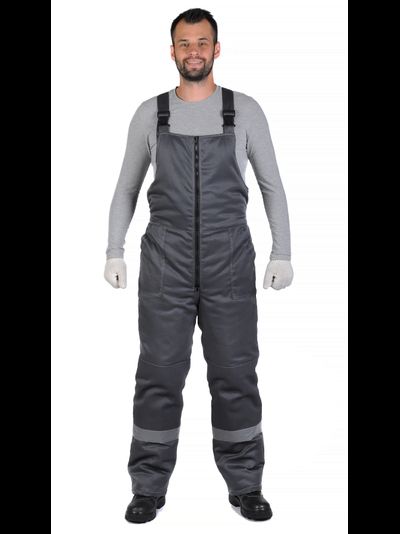 Костюм ЧИКАГО-ЗИМА с полукомбинезоном, серый/красный, СОП