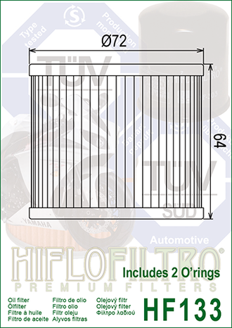 Масляный фильтр HIFLO FILTRO HF133 для Suzuki (16500-45810, 16500-45820, 16510-45040)//Bimota Motorcycle