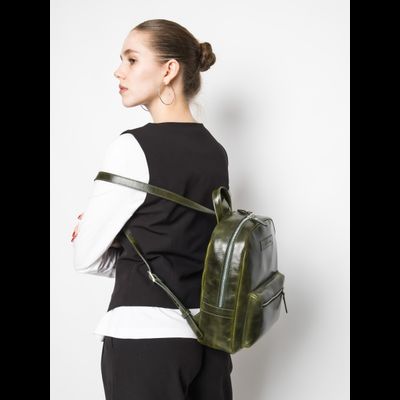 Женский кожаный рюкзак Anzolla dark green (арт. 
3040-11)