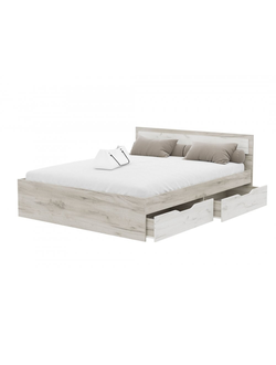 Гармония КР 604 (1600) Кровать с ящиками Крафт белый/Крафт серый (с настилом)