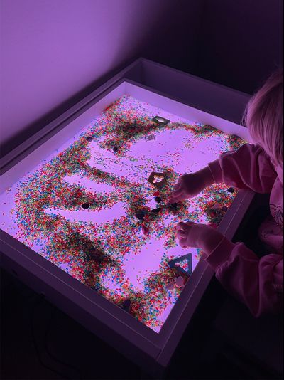 Световой стол-песочница FOXLIK 10-в-1 "Белоснежная"