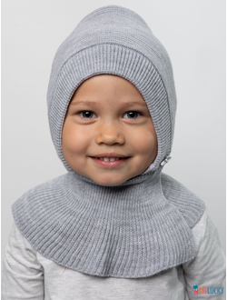 Шапка-шлем 24201-01 х/б подклад, светло-серый меланж 46-48