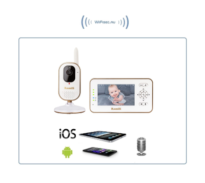 Ramili Baby RV350 Wi-Fi видеоняня с монитором 4.3" и видеокамерой, сервис р2р, HD
