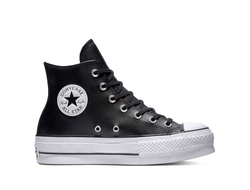 Кеды Converse Chuck Taylor All Star Platform Leather кожаные черные высокие 561675c фото