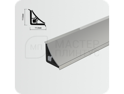 Плинтус для столешницы Thermoplast AP860 11.5х11.5х3000мм. Серебро матовое серый уплотнитель