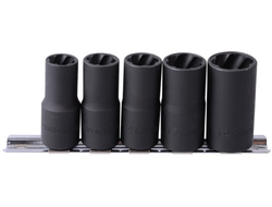 Набор торцевых головок для поврежденных гаек и болтов, 12, 13, 14, 17, 19 мм, 5 предметов KING TONY 9TD035MR