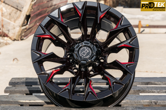 Комплект дисков R16 8,5J ET+0 6*139,7 FBX 227-6 Черный с красным (R704)