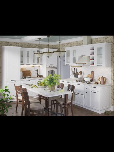 Барселона белое дерево модульная кухня