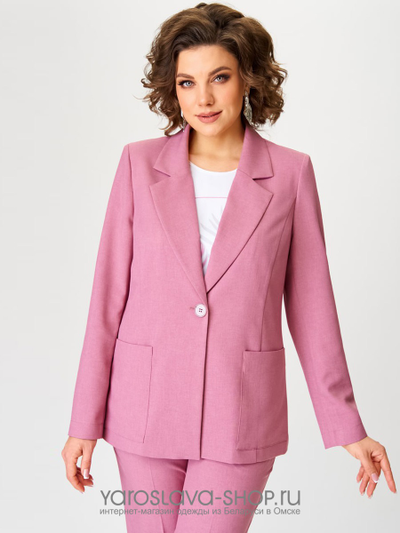 Комплект женский 3-х предметный состоящий из жакета, блузки и брюк в цвете пыльная роза