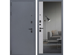 Дверь входная Беркут с зеркалом светлый бетон