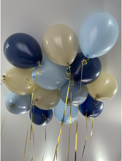 Шары белый песок, голубой, тёмно-синий, серо-голубой 13 шт под потолок