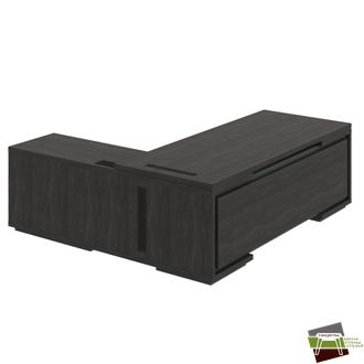 Каркас стола руководителя правый 2200х2030х750 G-220R_Дуб Шерман антрацит/Зеленый камень