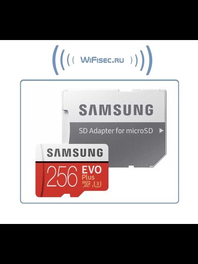 Карта памяти microSDXC UHS-I U3 Samsung EVO PLUS 256 ГБ, 100 МБ/с, Class 10, MB-MC256HA/RU, 1 шт., переходник SD