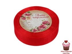Лента капроновая 20 мм Красный, катушка 20м