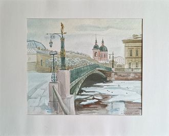 "Пантелеймоновский мост" бумага акварель Назарова Н.А. 2008 год