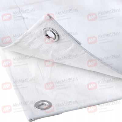 Универсальный тент 3x4 метра белый с люверсами 100% полиэтилен