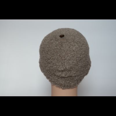 Вязаная кепка жокейка из шерсти альпака Vizio Италия 7006 VOK ореховая