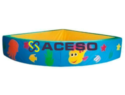 «Сухой бассейн» с аппликацией (угловой) - Подводный мир, голубой, желтый