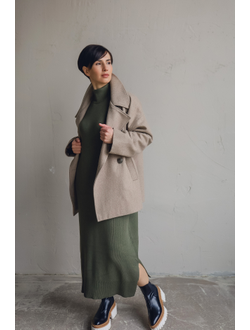 Пальто-бушлат из шерсти (песочный)