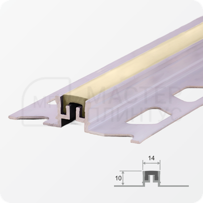 Алюминиевый компенсационный профиль ПО-114 10х2700мм. Бежевый
