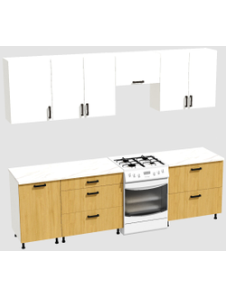 Кухня Эконом 2,1 метра (1300х800) Цвет: Белый/Дуб Сонома