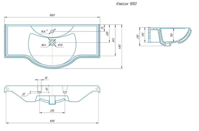 Мебель для ванной Opadiris Риспекто 105 слоновая кость