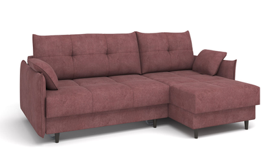 ДВУСПАЛЬНЫЙ РАСКЛАДНОЙ ПРУЖИННЫЙ ДИВАН-КРОВАТЬ КАРОЛИНА С НОЖКАМИ, УГЛОВОЙ, СО СПАЛЬНЫМ МЕСТОМ И МЕХАНИЗМОМ ПАНТОГРАФ, С ПОДУШКАМИ