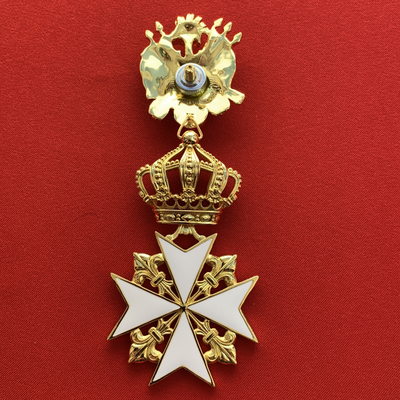 Орден Иоанна Иерусалимского Командорский со стразами и бантом из муаровой ленты. Полноразмерная копия LUX! Лот №54.