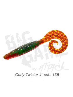 Приманка ATTACK Curly Twister 4,5" цвет #135 (6 шт/упак)