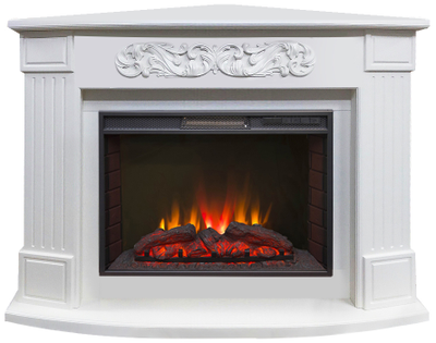 Угловой электрокамин Венеция WT с очагом Sparta 25.5 LED