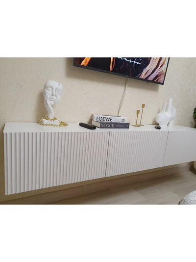 Инфинити тумба под ТВ подвесная 1800 мм Белый / мдф белый матовый