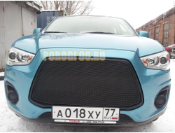 Защита радиатора Mitsubishi ASX 2013-2017 black верх PREMIUM