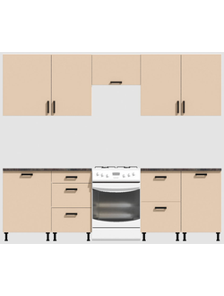 Кухня Эконом 2,1 метра (600х450х600х450) Цвет: Фон бежевый/Фон бежевый