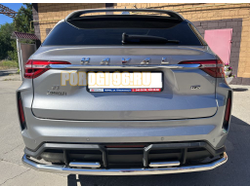 Защита заднего бампера угловая большая d60/42 для Haval F7 2022-2024