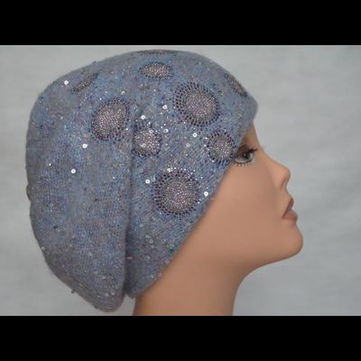 Берет с украшениями и пайетками Vizio Италия 6128 лиловый