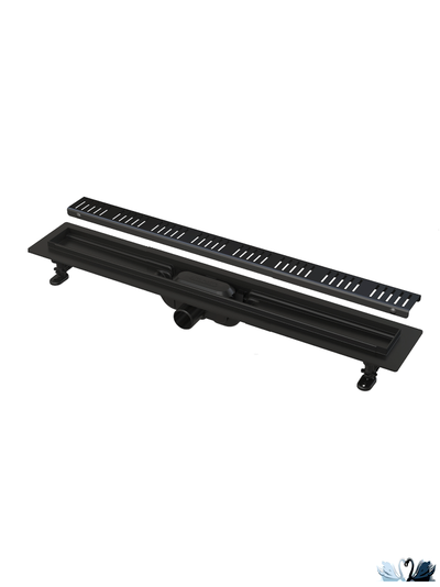 Лоток для душа AlcaPlast APZ10BLACK-550 черный желоб в комплекте с решеткой купить в магазине Marysя