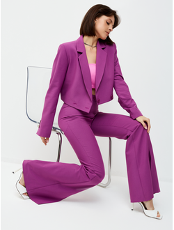 Брюки клеш от колена. Пурпурный