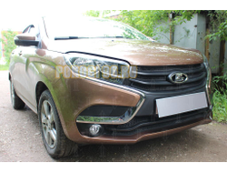 Защита радиатора Lada Xray 2015- (2 части) black низ