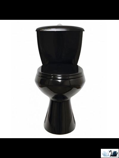 Унитаз с бачком Оскольская керамика Элисса Антивсплеск, черный, Стандарт (сиденье арматура УКЛАД)