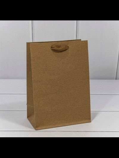 Крафт пакет плотный с веревочной ручкой, 140*80*200мм