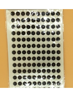 Стикеры для творчества,  полубусины, 8 мм, цвет черный