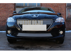 Защита радиатора Peugeot 301 2013- chrome верх