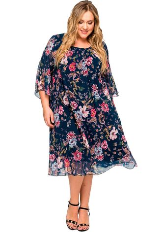 Женская одежда - Вечернее, нарядное платье из шифона Арт. 1618802 (Цвет мультиколор) Размеры 52-78