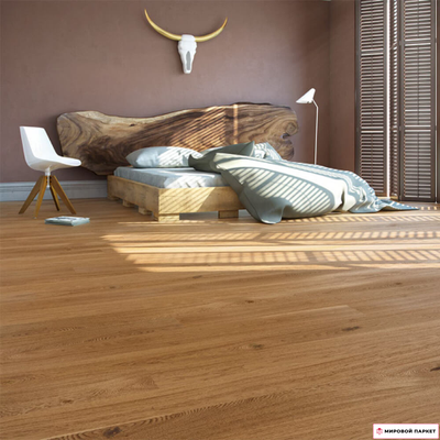 Декор паркетной доски Baltic Wood Дуб Вилла Амбер & Амбер в интерьере гостиной