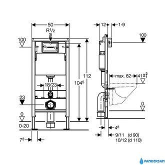 КОМПЛЕКТ ИНСТАЛЛЯЦИЯ, КЛАВИША И УНИТАЗ GEBERIT REENOVA 458122.2U1