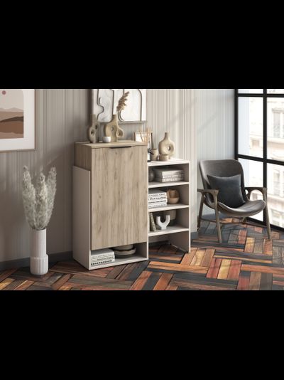Бохо ТМ-001 тумба-комод Дуб Крафт Серый/Кашемир