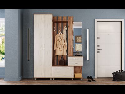 Прихожая Микс-Арт крафт табачный/крафт белый 1.6 м (ТЭКС)