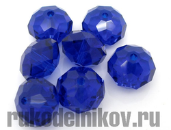 Бусина 10 мм имитация кристалла Сваровски, цвет-ярко-синий