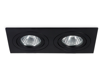 Встраиваемый светильник Ambrella 2xMR16 2xGU5.3 max11W повор. черн. 175x95x28(156x81) TECHNO SPOT TN102627/2 BK