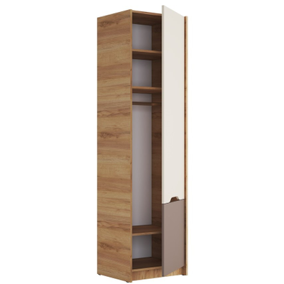 Rich Шкаф ШК-001 Дуб Крафт золотой - Миндаль/Глиняный серый